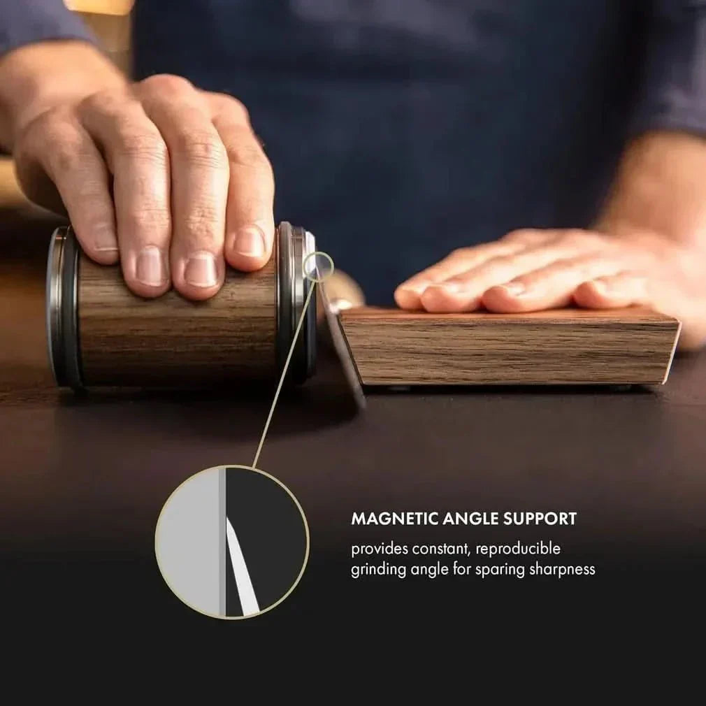 Rolling Knife Sharpener with Magnetic Angle Guide