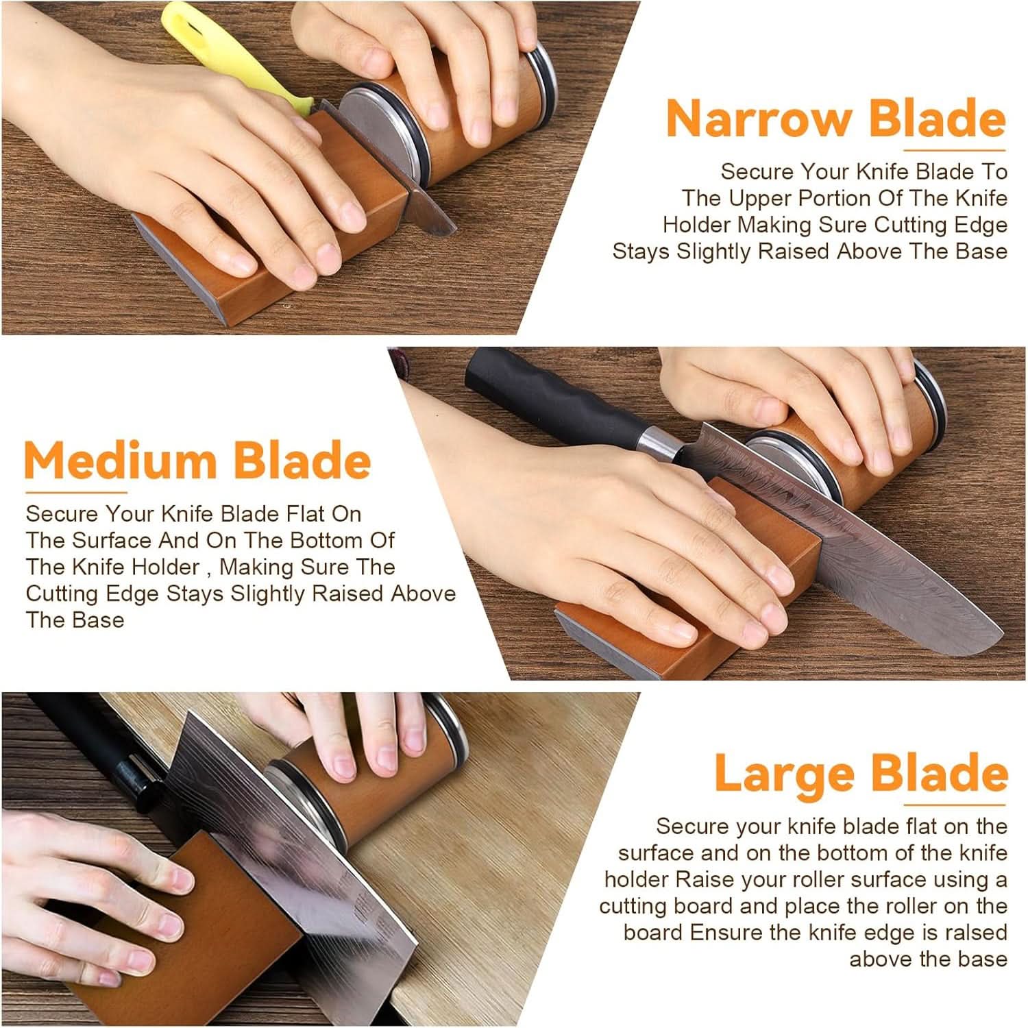 Rolling Knife Sharpener with Magnetic Angle Guide