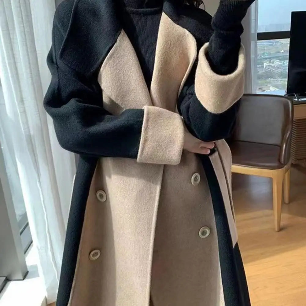 Women's Two-Toned Coat with Belt