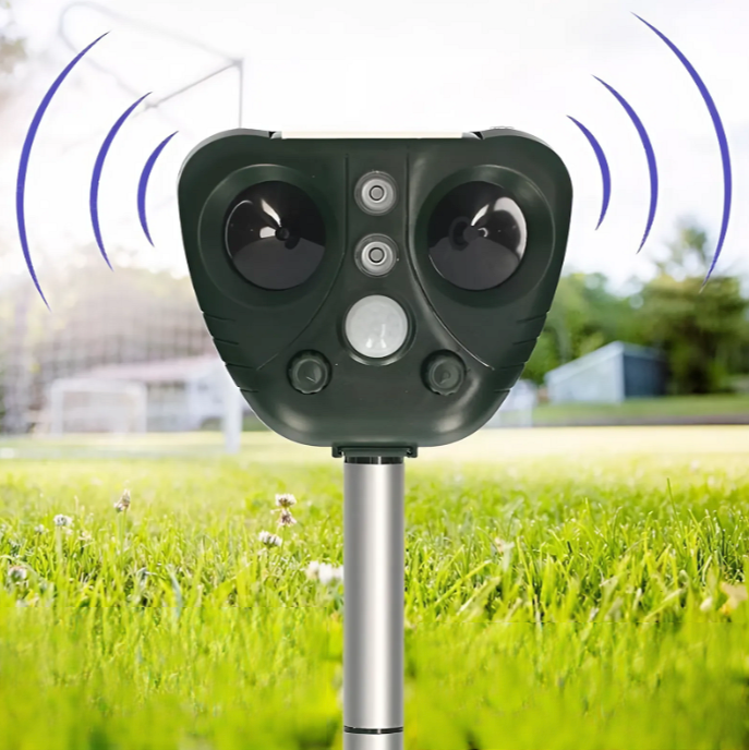 Solar Ultrasonic Animal Repeller with Motion Sensor