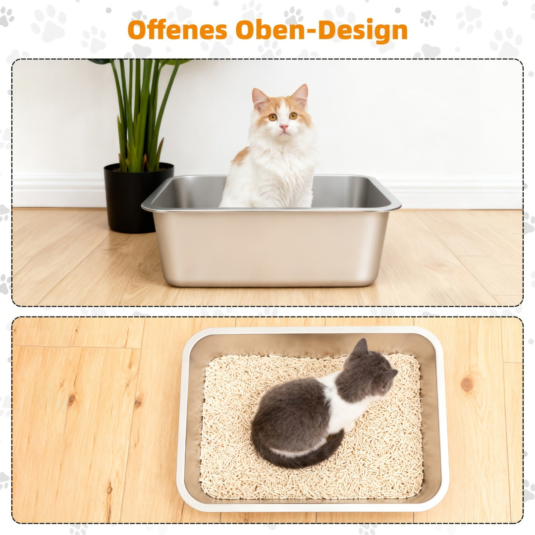 Stainless Steel Cat Litter Tray Low Entry Durable Design