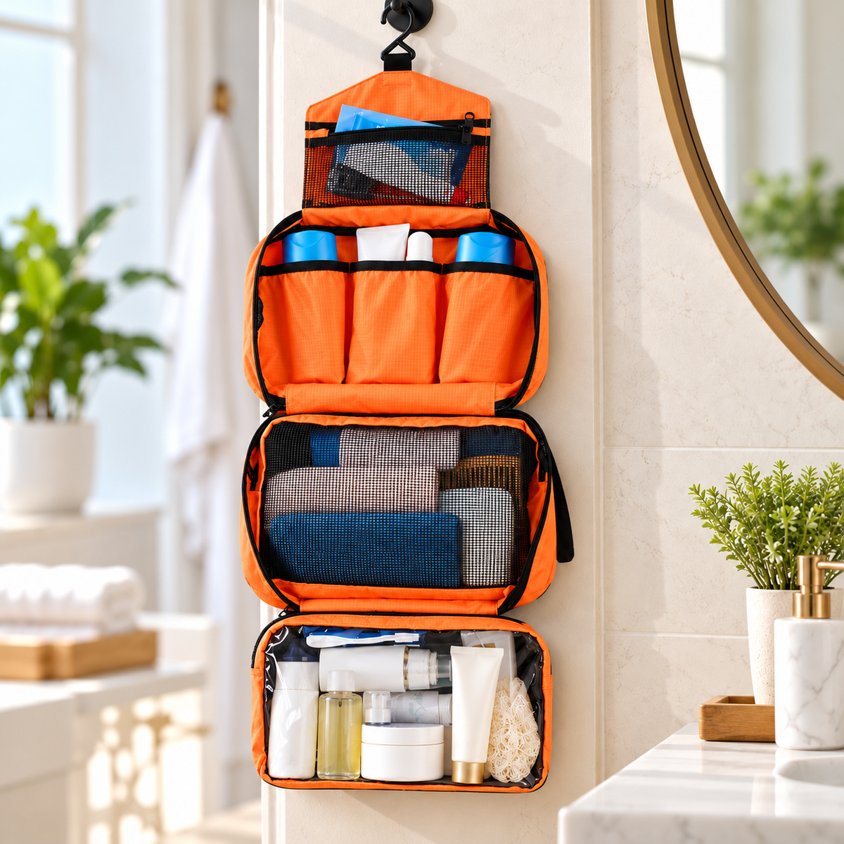 Large Waterproof Toiletry Bag Travel Wash Bag for Men and Women