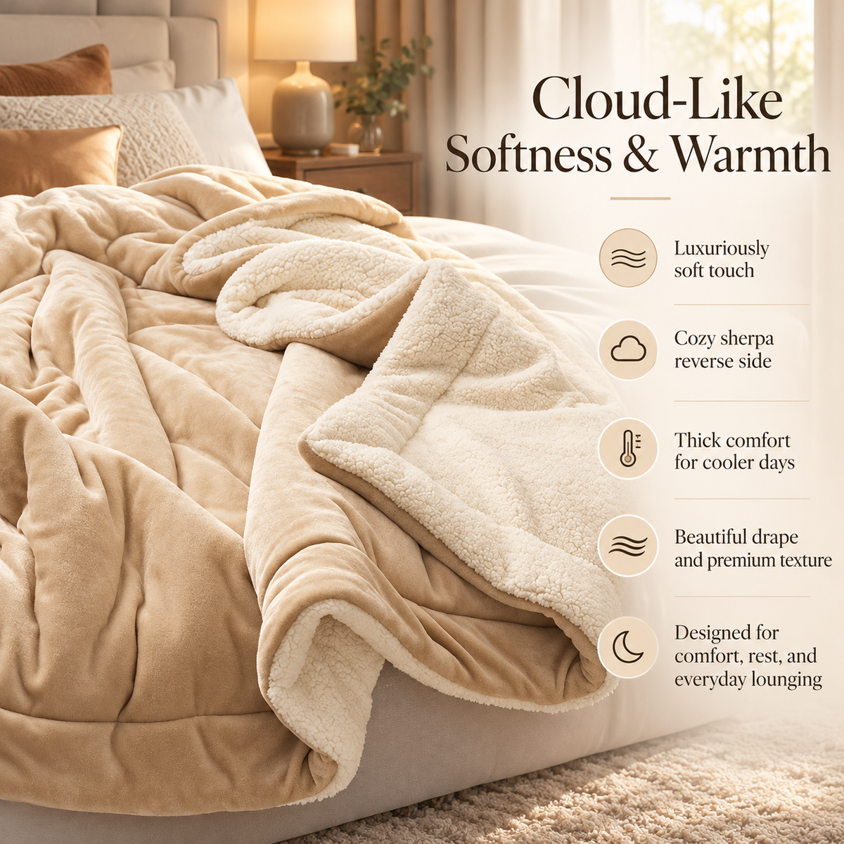 Soft Warm Fleece Blanket Fluffy Cosy Throw for Sofa Bed and Couch