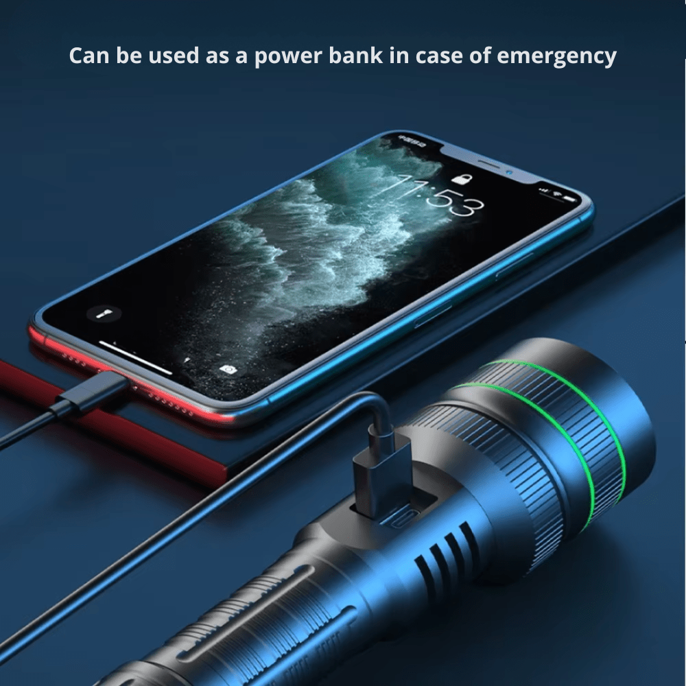 Rechargeable LED Flashlight with Zoom Function