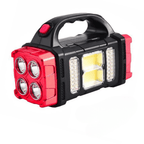Solar Powered LED Torch with Floodlight and Power Bank