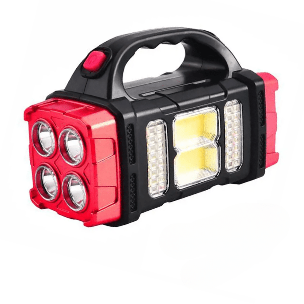 Solar Powered LED Torch with Floodlight and Power Bank