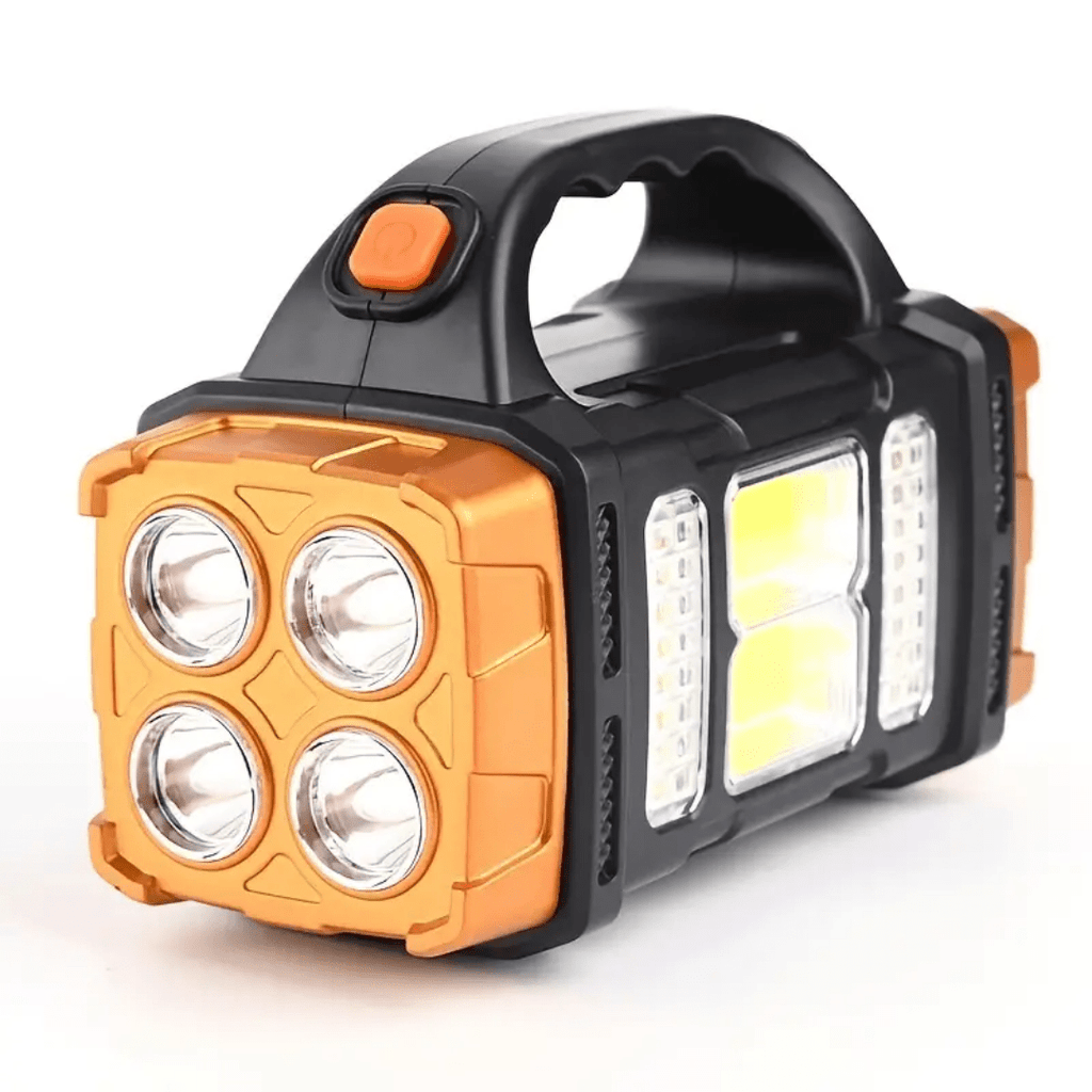 Solar Powered LED Torch with Floodlight and Power Bank