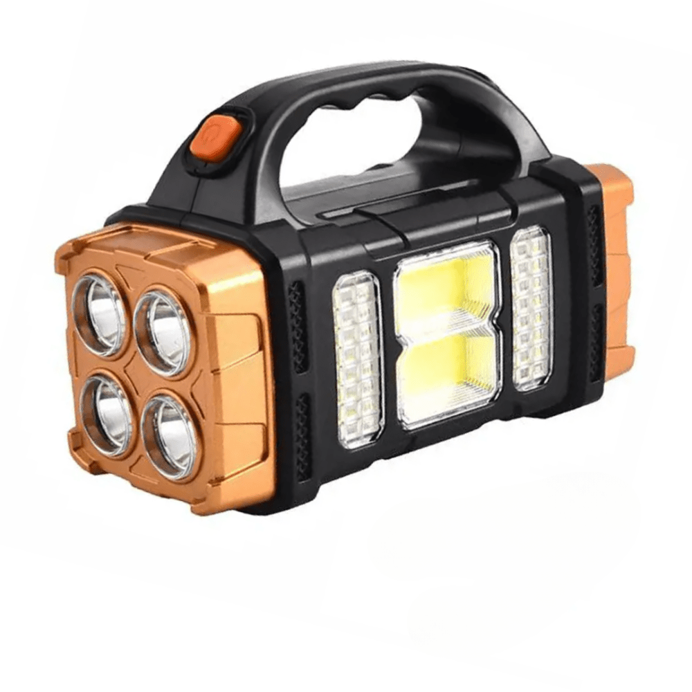 Solar Powered LED Torch with Floodlight and Power Bank