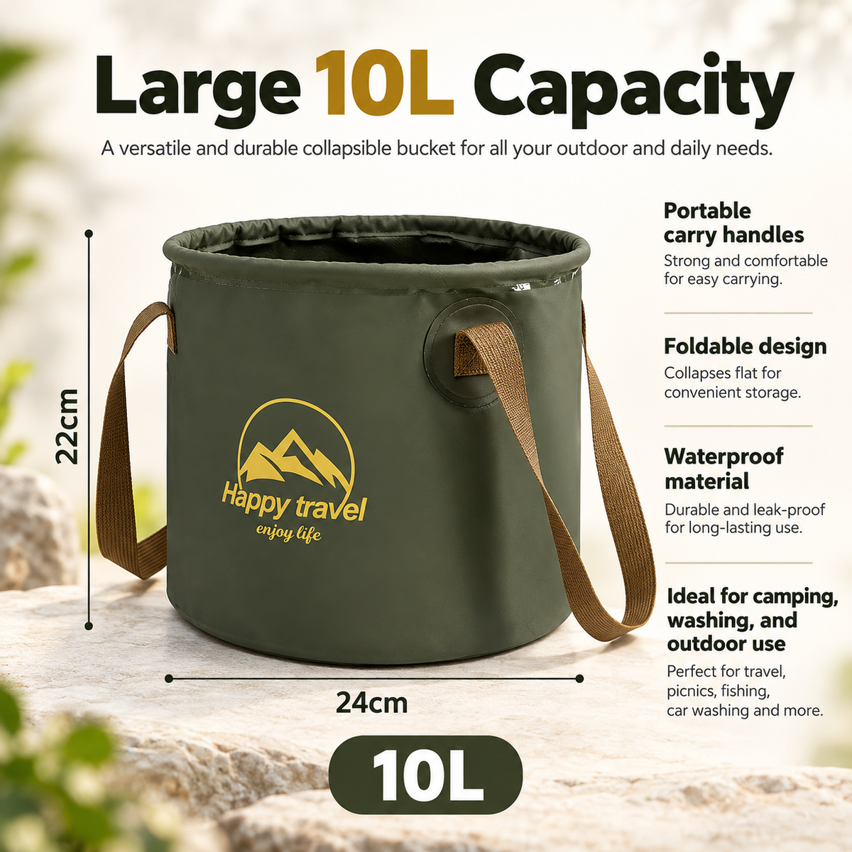 Portable Camping Ground Chair Foldable Stadium Seat with Backrest