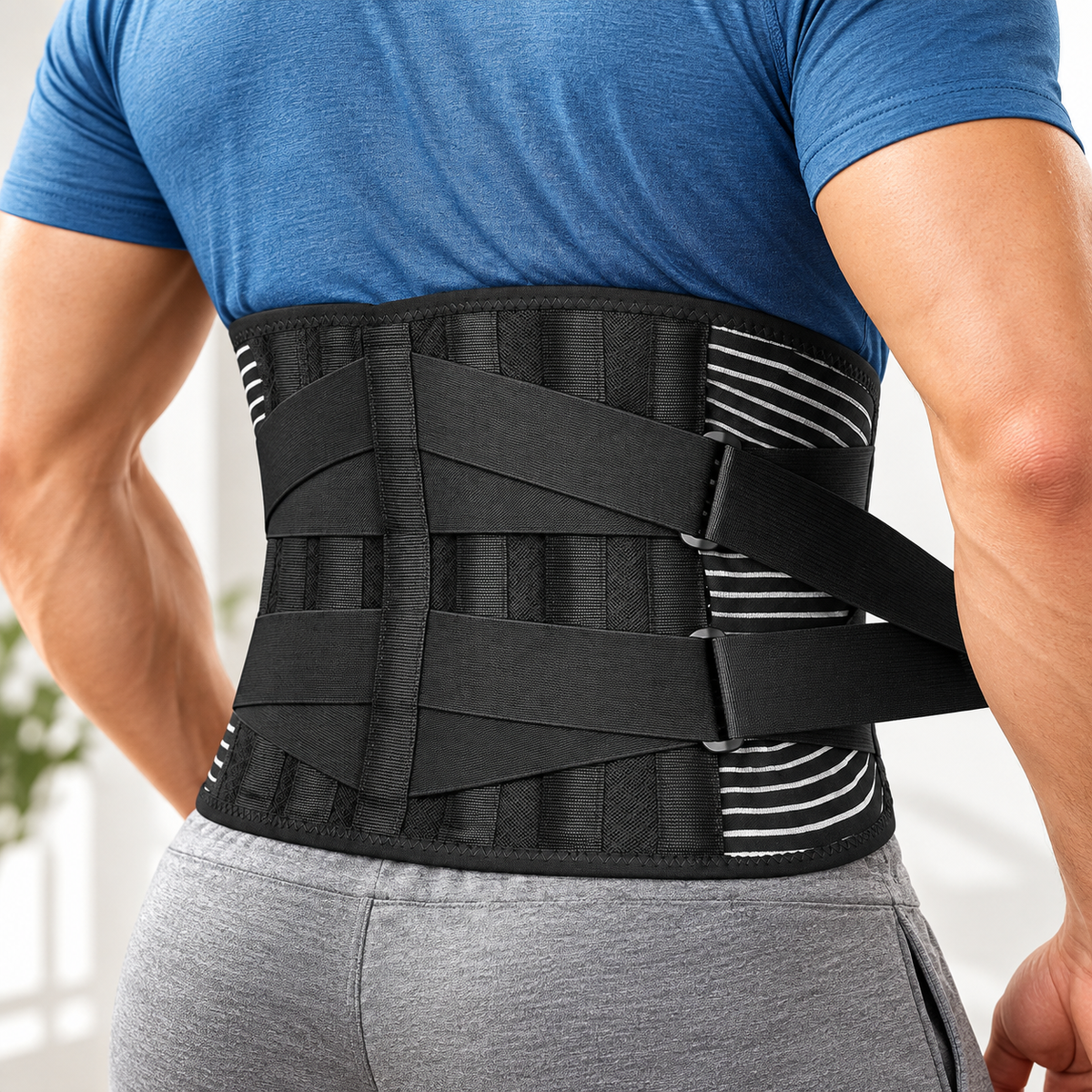 Lower Back Support Belt Lumbar Brace Spring Support Breathable