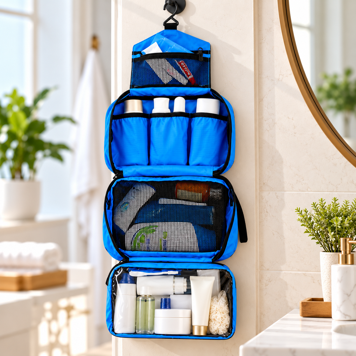 Large Waterproof Toiletry Bag Travel Wash Bag for Men and Women