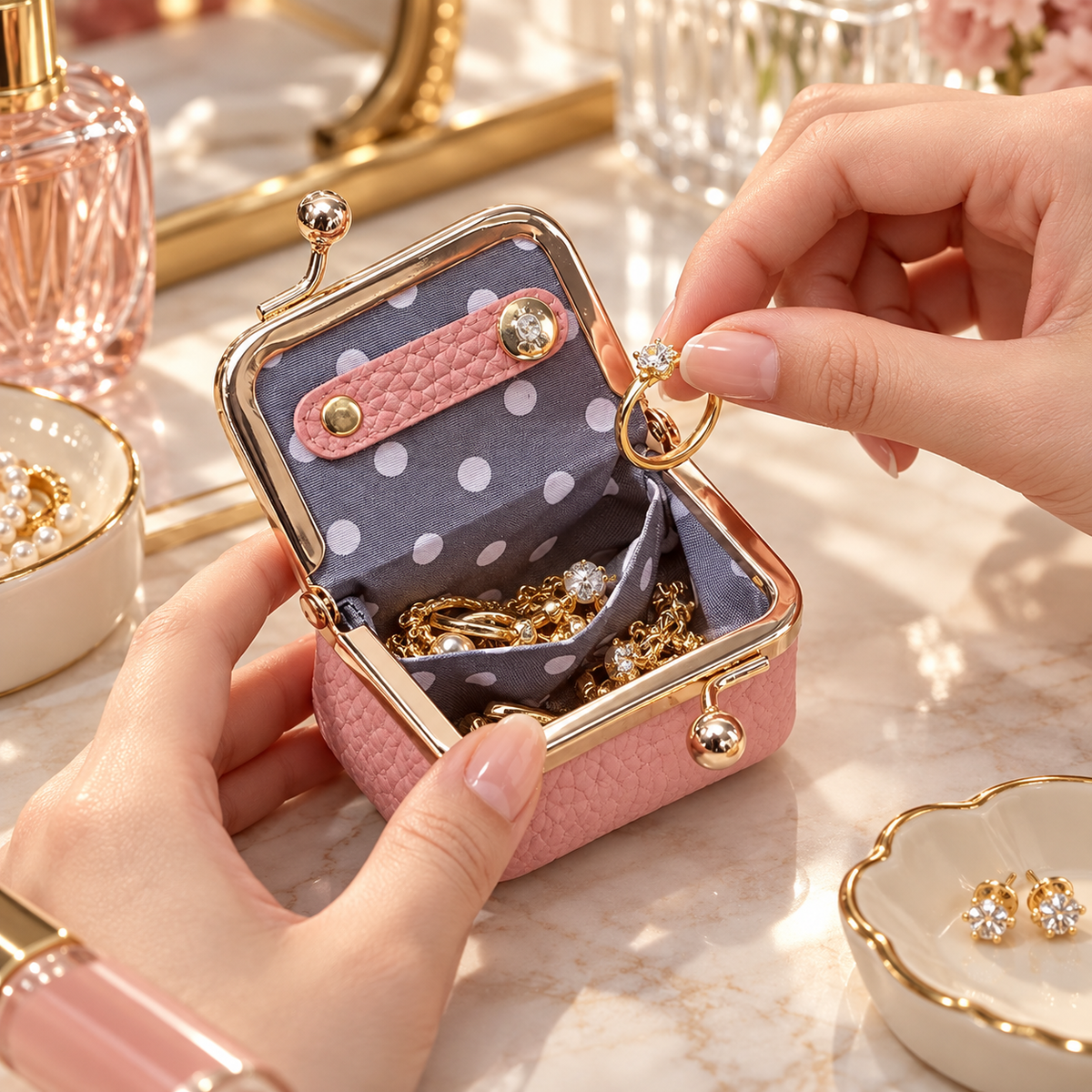 Travel Jewelry Organiser Case Portable Storage Box Rings Earrings