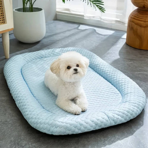 Cooling Dog Bed with Raised Edges Washable Non Slip Pet Mat
