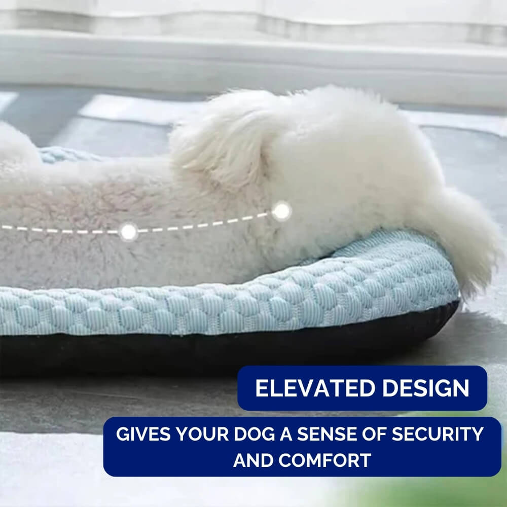 Cooling Dog Bed with Raised Edges Washable Non Slip Pet Mat