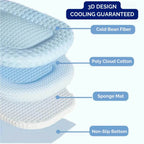Cooling Dog Bed with Raised Edges Washable Non Slip Pet Mat