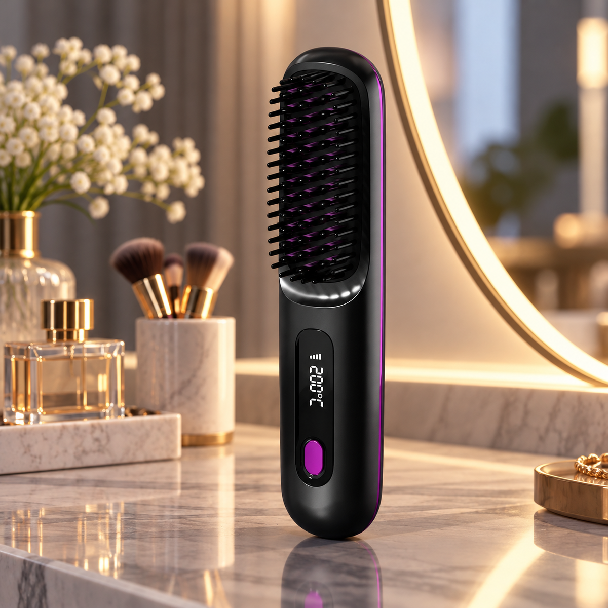 Cordless Hair Straightener USB Rechargeable Ceramic LCD Ionic Travel
