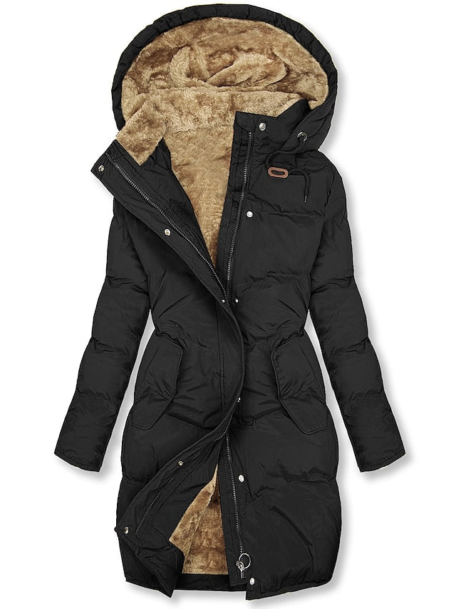 Women’s Long Puffer Jacket with Hood