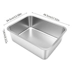 Stainless Steel Cat Litter Tray with Low Entry Large Rectangular Box