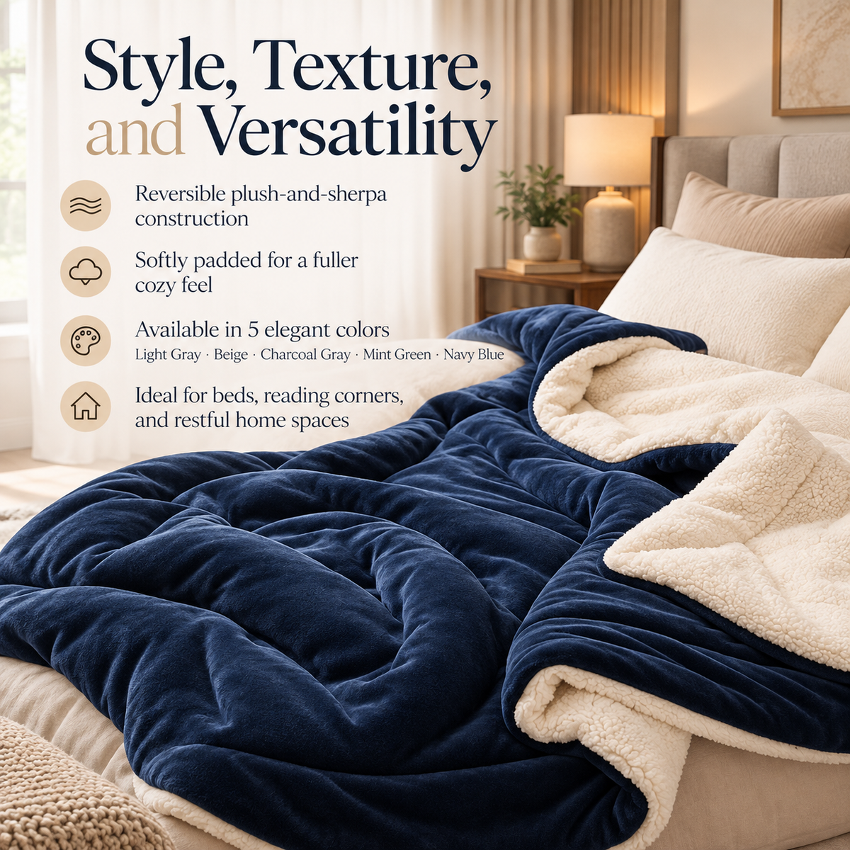 Soft Warm Fleece Blanket Fluffy Cosy Throw for Sofa Bed and Couch