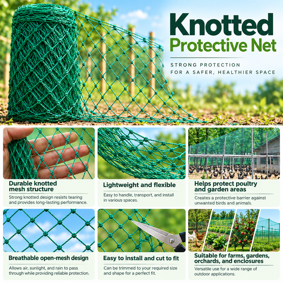 Garden Plant Protection Net UV Resistant Tear Proof Trellis Netting