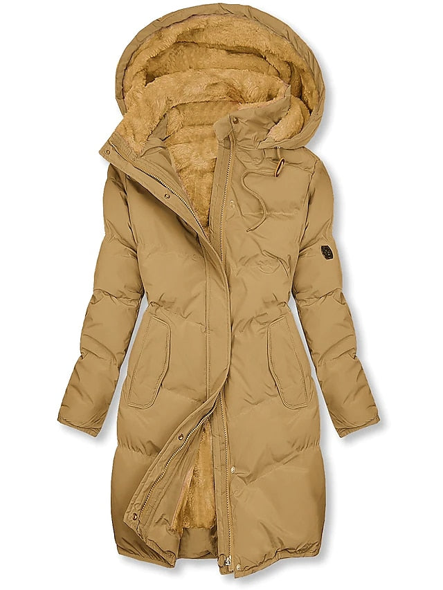 Women’s Long Puffer Jacket with Hood